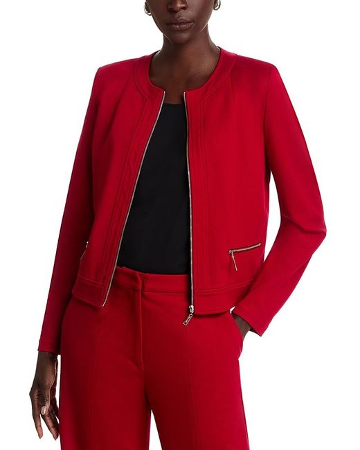 Misook Red Zip Front Jacket