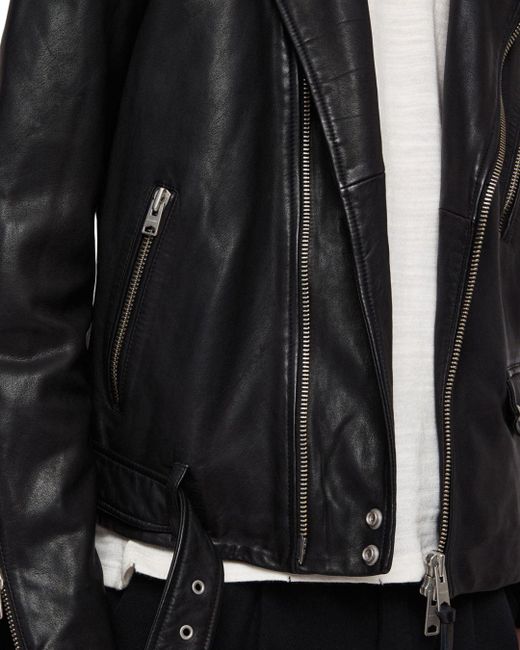Men S Black Renzo Leather Biker Jacket