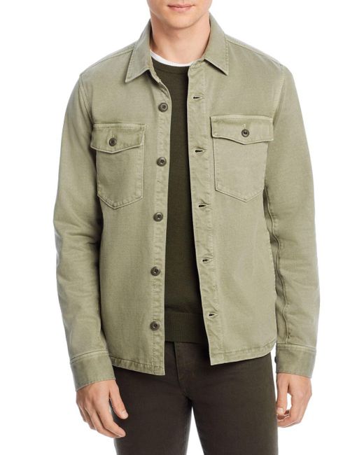 Faherty Regular Fit Jersey Shirt Jacket in Green for Men | Lyst