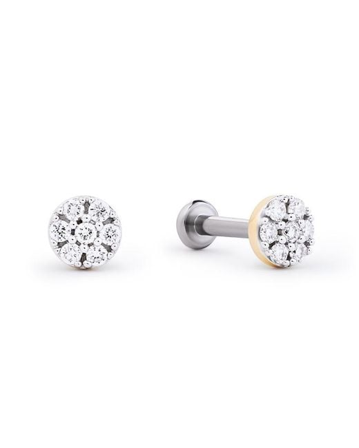 Ana Luisa Metallic Solid Lab-Grown Diamond Circle Flatback Studs