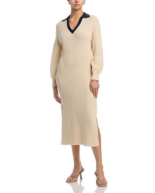 French Connection Mozart Contrast Texture Knit Maxi Dress in Natural | Lyst French Connection Mozart Contrast Texture Knit Maxi Dress in Natural | Lyst