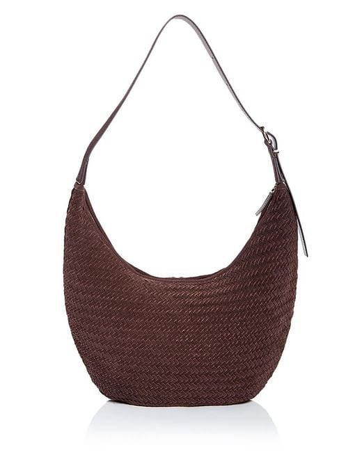 Madewell Brown Essential Curve Suede Shoulder Bag