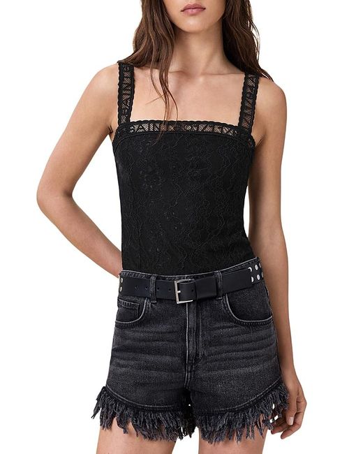AllSaints Black Vera Lace Bodysuit