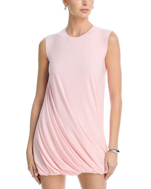 norma kamali pink mini dress Ruched mesh adds dimension to the candy pink Walter minidress from @ normakamali Rent it for your next outing #montrealdressrental #dressrentalmontreal #normakamali