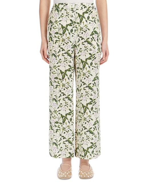 Weekend by Maxmara Green Reed Silk Pants