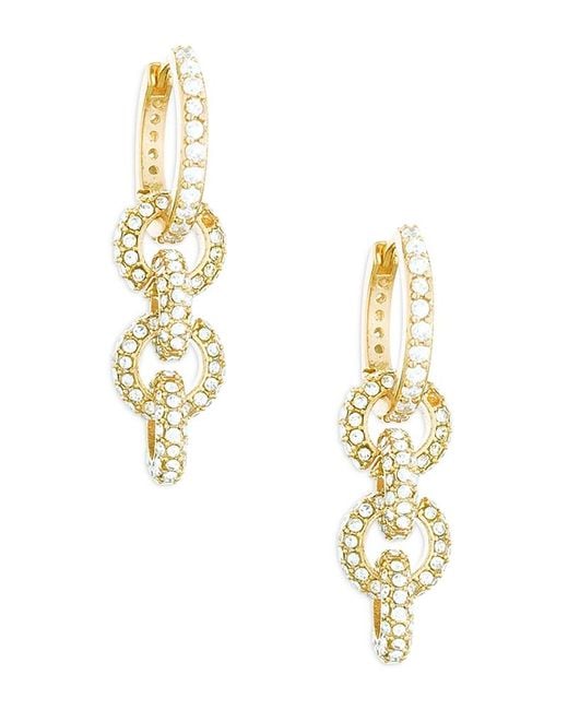 Ettika Metallic Multi Ring Crystal Dangle Earrings