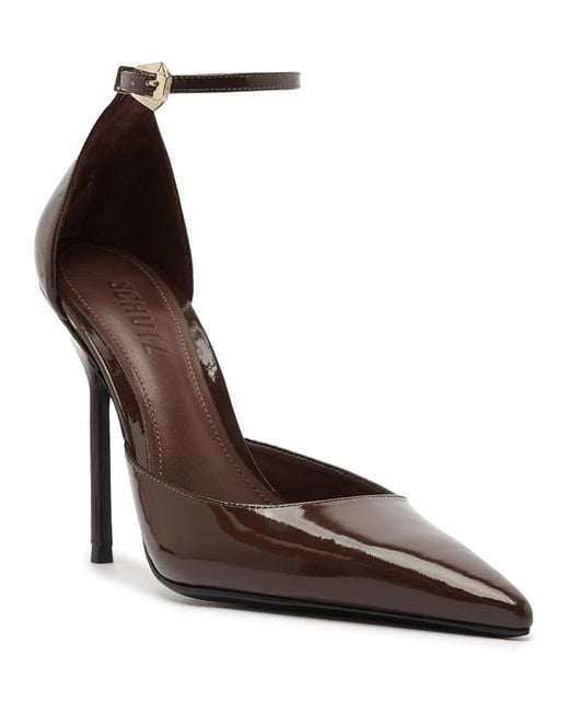 SCHUTZ SHOES Brown Lena Patent Leather D'Orsay Pumps