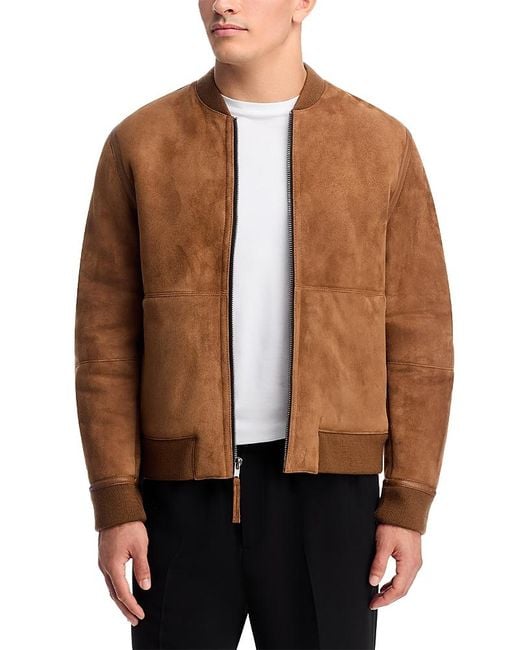 Vince Brown Shearling Bomber Jacket for men