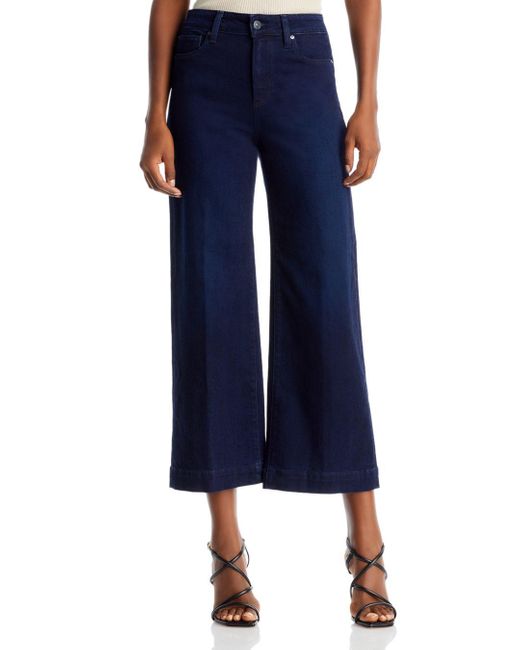PAIGE Anessa High Rise Cropped Wide Leg Jeans In Monique in Blue | Lyst