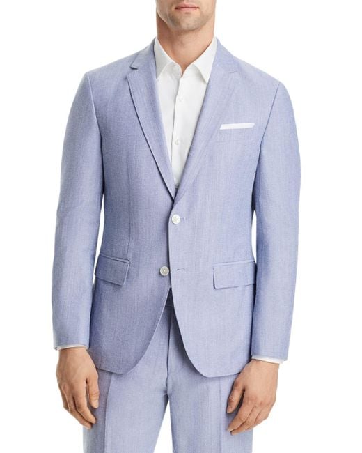 BOSS by HUGO BOSS Hutson Cotton & Wool Slim Fit Suit Jacket in Blue for ...