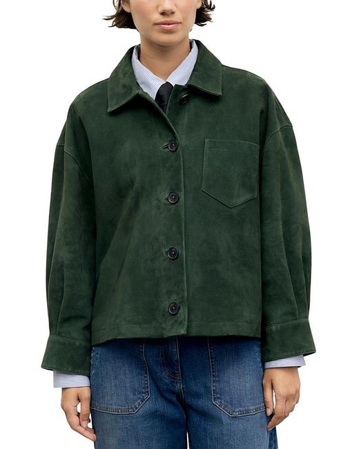 Gerard Darel Green Pia Suede Button Front Jacket