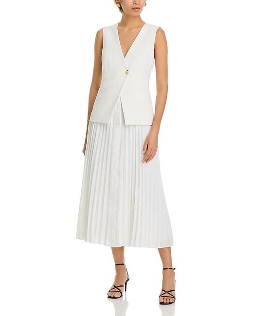 10 Crosby Derek Lam White Lauren Mixed Media Dress