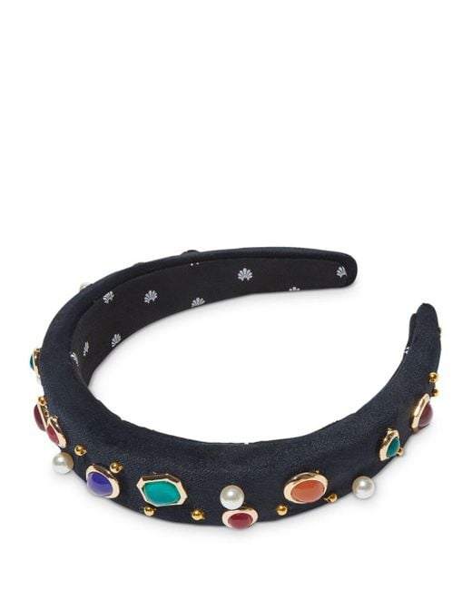 Lele Sadoughi Alice Bezel Jewel Headband in Black | Lyst