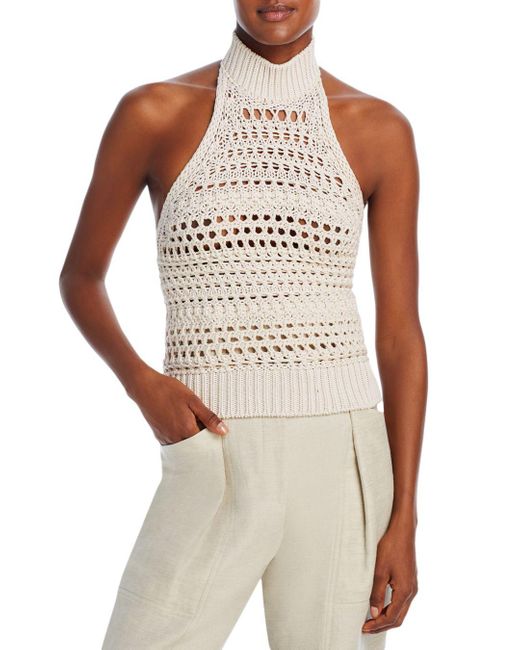 IRO Ewea Open Knit Halter Top in White Lyst