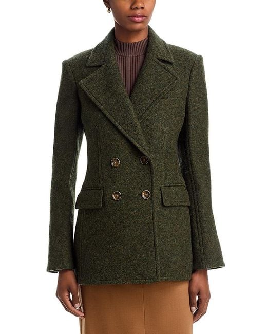 Veronica Beard Green Duran Wool Coat
