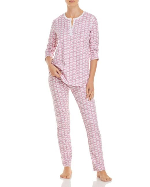 Roberta Roller Rabbit Cotton Elephants Print Pajamas Set in Pink Lyst