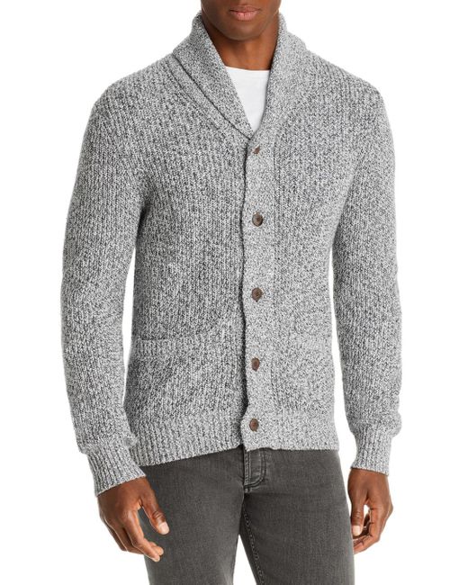 Faherty Cotton Marled Shawl Cardigan in Light Gray (Gray) for Men | Lyst