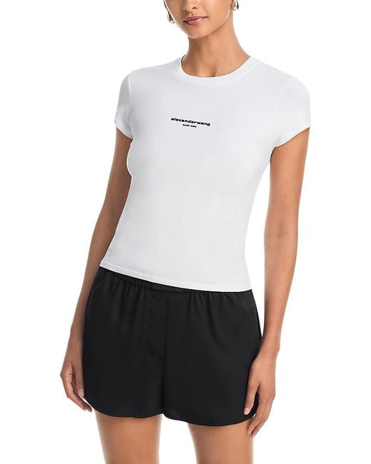 Alexander Wang White Fitted Logo Tee
