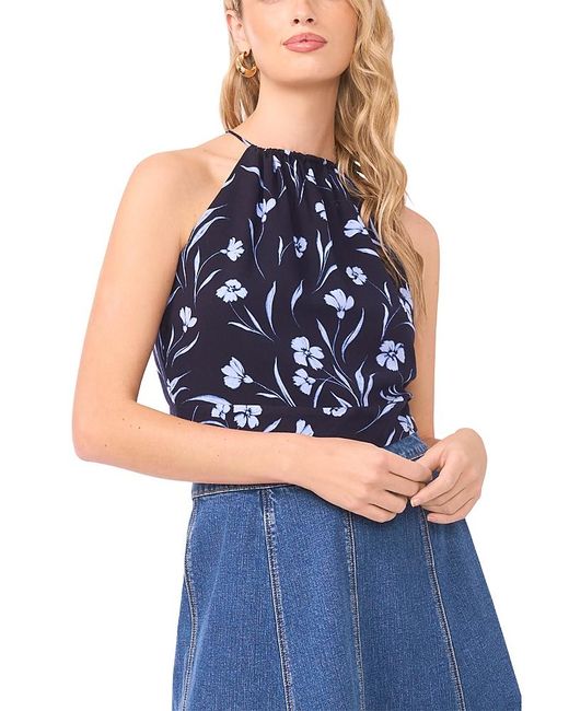 1.STATE Blue Tie Back Halter Top