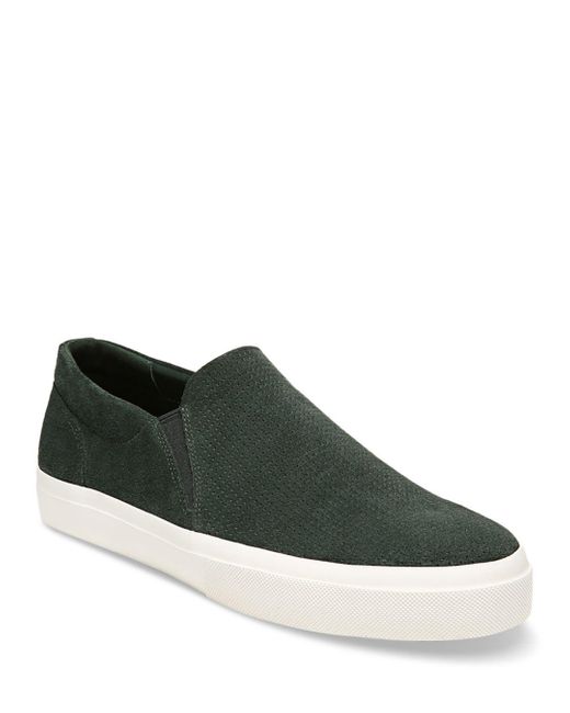 Vince Fletcher Perforated Slip On Sneakers in Green for Men | Lyst