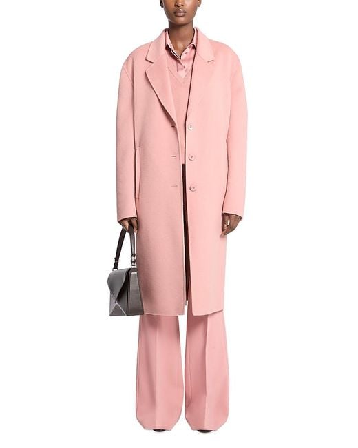 Michael Kors Pink Wool Slouch Coat