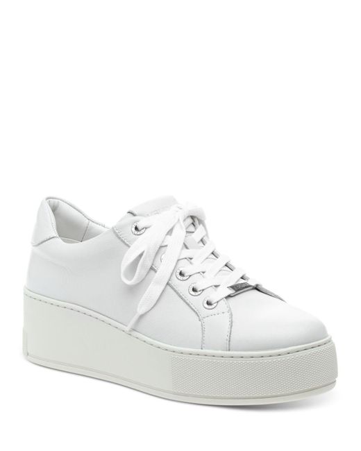 J/Slides Suede Maya Lace Up Sneakers in White Leather (White) | Lyst