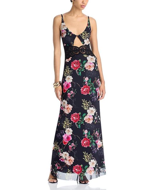 AFRM Blue Elyse Keyhole Maxi Dress