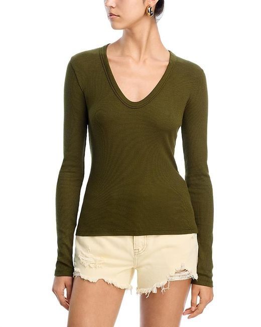 Cotton Citizen Green Verona U Neck Tee