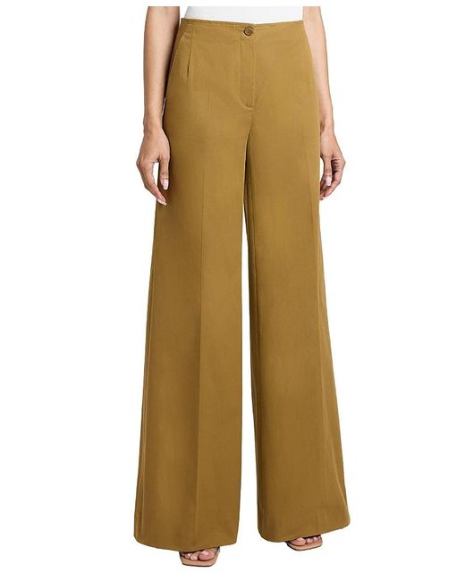Santorelli Natural Lily Wide Leg Pants With Slanted Side Pockets