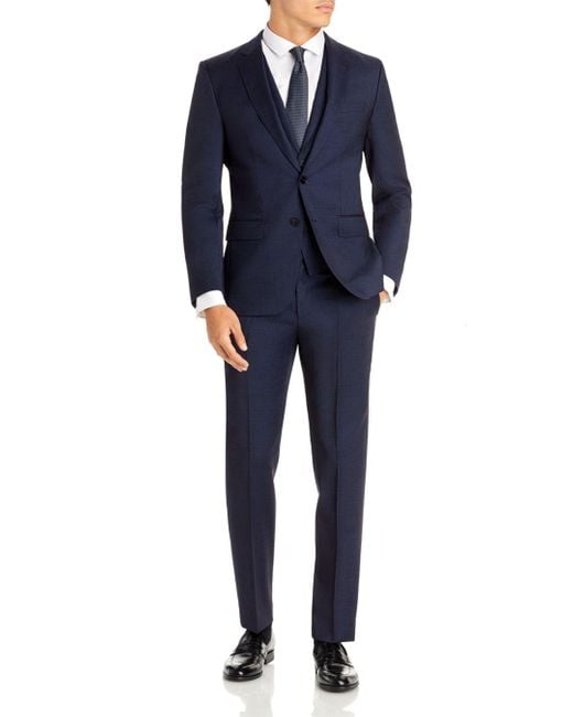 BOSS by HUGO BOSS Wool H Huge Melange Solid Slim Fit 3 Piece Suit