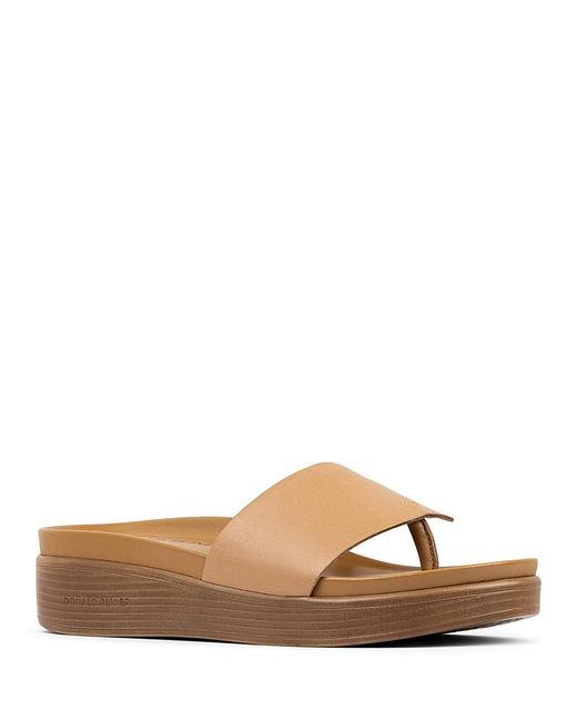 Donald J Pliner White Fifi Platform Demi Wedge Thong Sandals