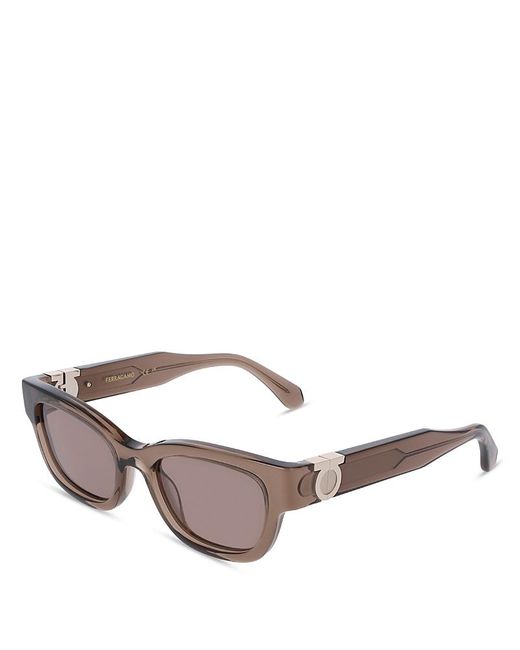 Ferragamo Multicolor Gancini Hinge Rectangular Sunglasses, 52Mm