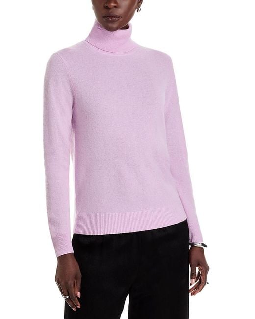 C by Bloomingdale's Cashmere Women's Purple Turtleneck Sweater