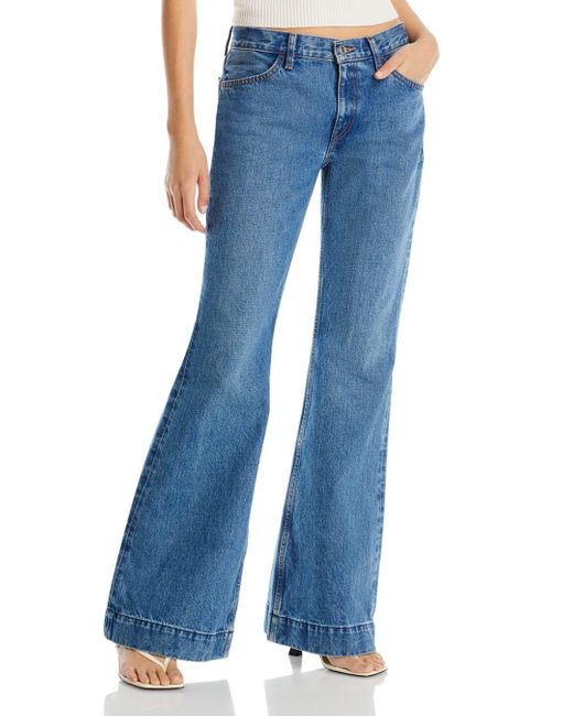 RE/DONE 70s Low Rise Bell Bottom Jeans In Clnmoonstn in Blue Lyst