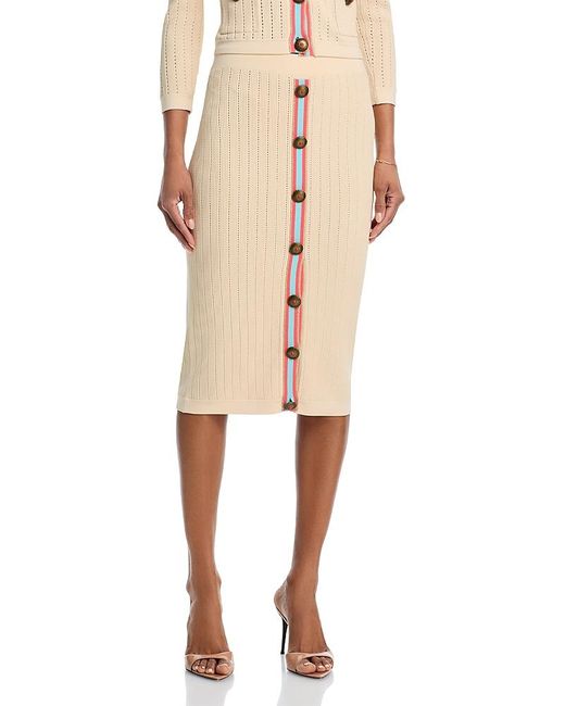 L'Agence Natural Melania Pointelle Knit Skirt