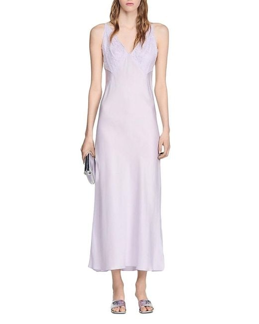 sandro dress purple Sandro Velvet Dress, Purple, 1