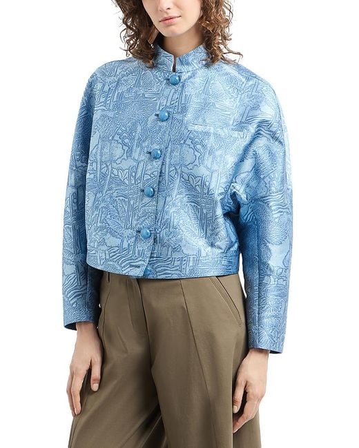 Emporio Armani Blue Exotic Jacquard Jacket