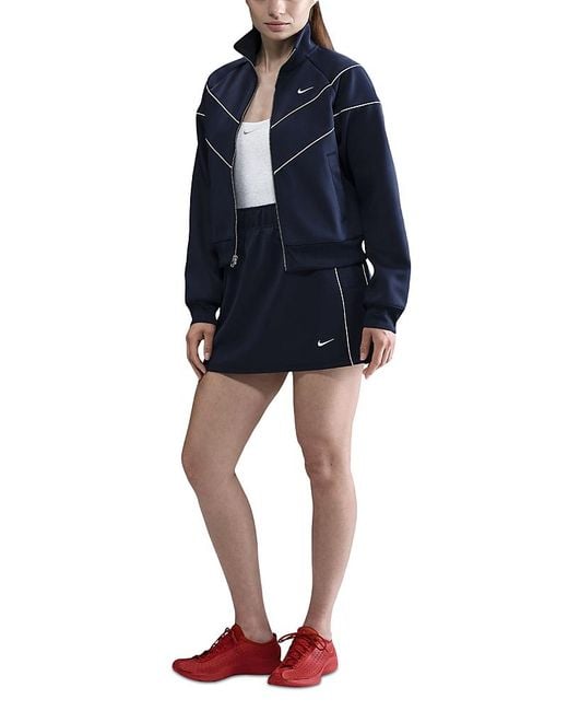 Nike Blue Mock Neck Knit Jacket