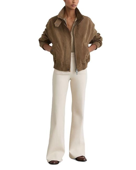 Reiss Natural Cara Leather Jacket
