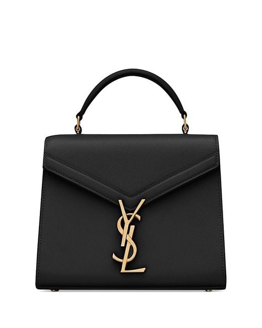 Saint Laurent Black Cassandra Mini Top Handle Bag