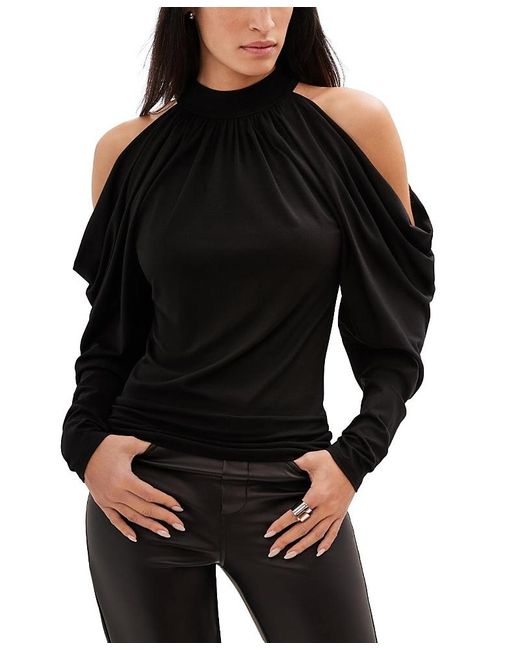 MARCELLA Black Perry Cold Shoulder Top