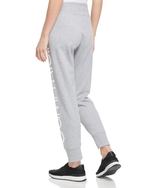 Calvin Klein Performance Step - Hem Logo Sweatpants in Pearl Grey Heather  (Gray) | Lyst