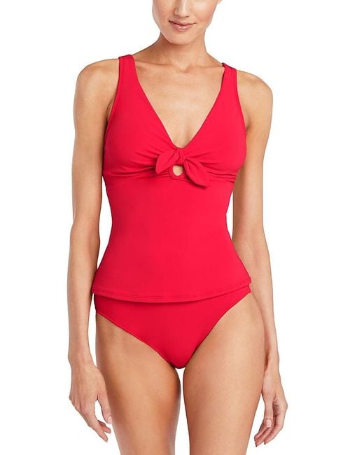 Robin Piccone Red Ava Tankini Top
