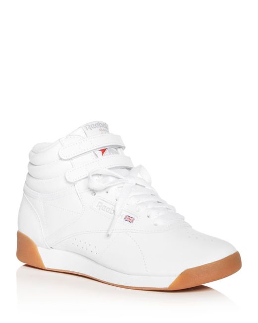 Reebok Women's Freestyle Leather High Top Sneakers in White - Lyst