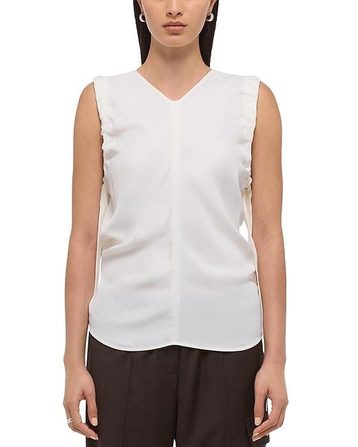 Helmut Lang White Ruched Top