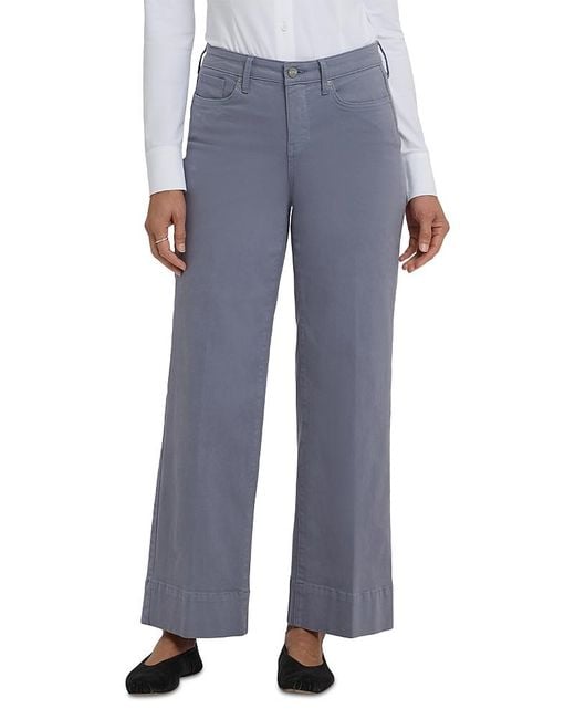 NYDJ Blue Petites Teresa Wide Leg Ankle Jeans