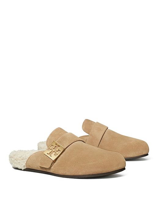 Tory Burch Natural Mellow Shearling Mules