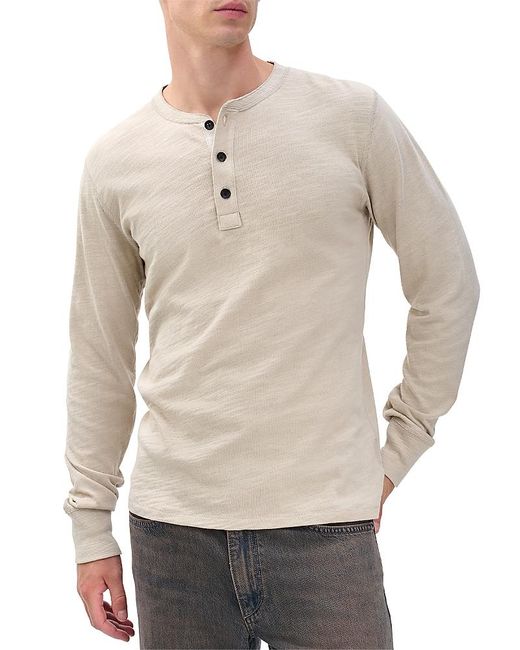 Rag & Bone Natural Classic Flame Henley Tee for men