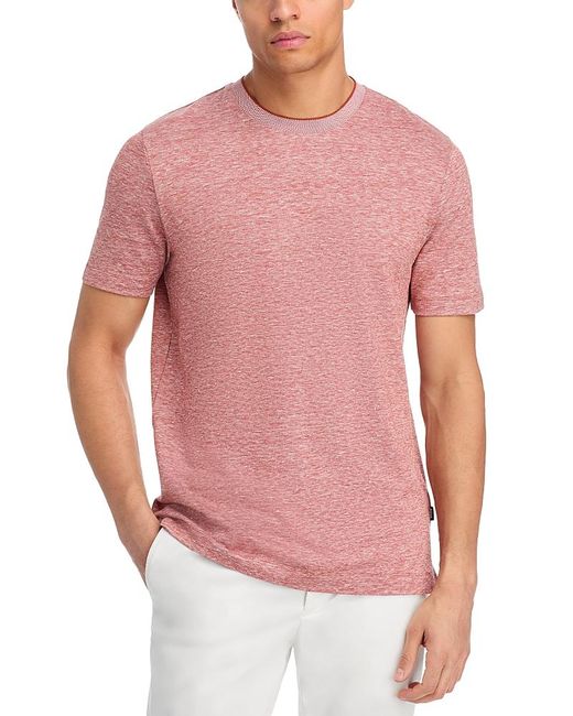 Boss Pink Thompson Short Sleeve Heathered Tee for men