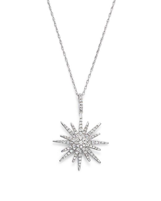 Diamond Starburst Pendant Necklace 